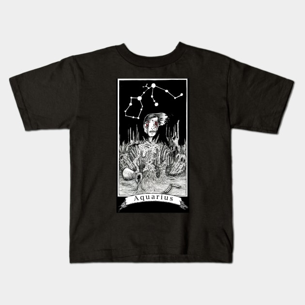 Aquarius - The Zodiac Retrograde Kids T-Shirt by WinslowDumaine